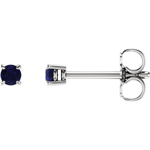 14K White Gold Sapphire Post Earrings - Cailins | Fine Jewelry + Gifts