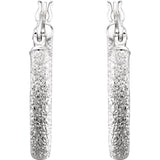 Sterling Silver Space Glitter Hoop Earrings - Cailins | Fine Jewelry + Gifts