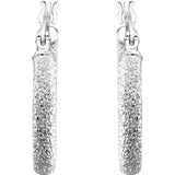 Sterling Silver Space Glitter Hoop Earrings - Cailins | Fine Jewelry + Gifts