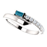 925 Sterling Silver Brilliant Baguette Gorgeous Gem diamond Ring - Cailin's