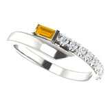 925 Sterling Silver Brilliant Baguette Gorgeous Gem diamond Ring - Cailin's
