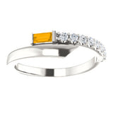 925 Sterling Silver Brilliant Baguette Gorgeous Gem diamond Ring - Cailin's