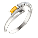 925 Sterling Silver Brilliant Baguette Gorgeous Gem diamond Ring - Cailin's