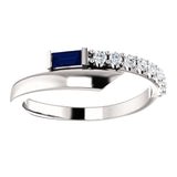 925 Sterling Silver Brilliant Baguette Gorgeous Gem diamond Ring - Cailin's
