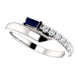 925 Sterling Silver Brilliant Baguette Gorgeous Gem diamond Ring - Cailin's