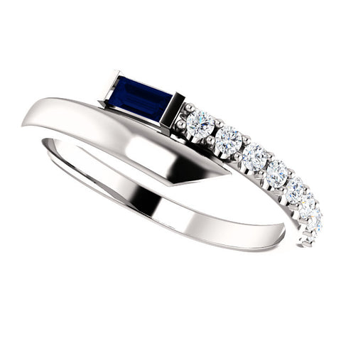 925 Sterling Silver Brilliant Baguette Gorgeous Gem diamond Ring - Cailin's