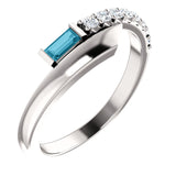 925 Sterling Silver Brilliant Baguette Gorgeous Gem diamond Ring - Cailin's