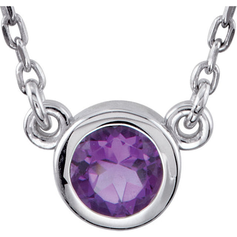 Sterling Silver Bezel Gemstone Necklace - Cailin's