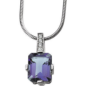 Sterling Silver Amethyst CZ Necklace - Cailin's