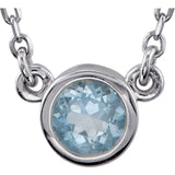 Sterling Silver Bezel Gemstone Necklace - Cailin's