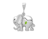 14K White Gold Elephant Necklace Charm - Cailin's