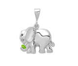 14K White Gold Elephant Necklace Charm - Cailin's