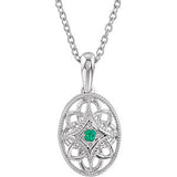 Sterling Silver Filigree Gemstone Necklace - Cailin's
