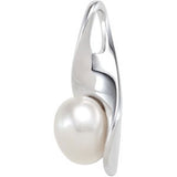 Sterling Silver Freeform Freshwater Pearl Necklace Charm - Cailin's