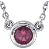 Sterling Silver Bezel Gemstone Necklace - Cailin's
