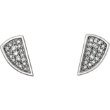 Geometric Piece diamond Post Earrings - Cailin's