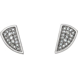 Geometric Piece diamond Post Earrings - Cailin's