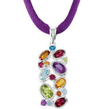 Sterling Silver Multi Genuine Gemstone Necklace - Cailin's