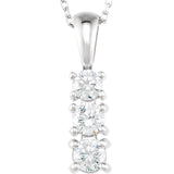 14K Gold Three Stone Diamond Necklace - Cailin's