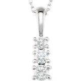 14K Gold Three Stone Diamond Necklace - Cailin's