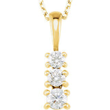 14K Gold Three Stone Diamond Necklace - Cailin's