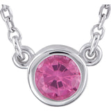 Sterling Silver Bezel Gemstone Necklace - Cailin's