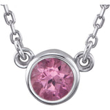Sterling Silver Bezel Gemstone Necklace - Cailin's