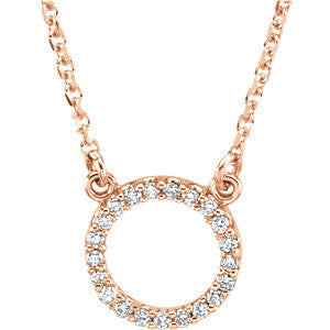 14K Gold Diamond Perfect Circle Necklace - Cailin's