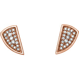 Geometric Piece diamond Post Earrings - Cailin's