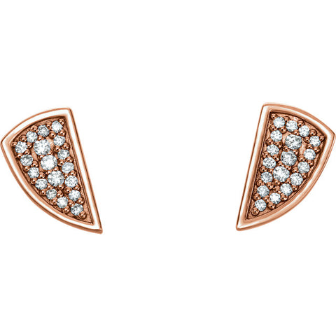 Geometric Piece diamond Post Earrings - Cailin's