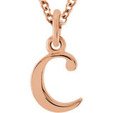 14K Gold Lowercase Letter Initial Necklace - Cailin's