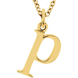 14K Gold Lowercase Letter Initial Necklace - Cailin's