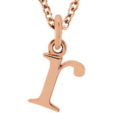 14K Gold Lowercase Letter Initial Necklace - Cailin's