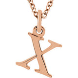 14K Gold Lowercase Letter Initial Necklace - Cailin's