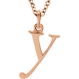 14K Gold Lowercase Letter Initial Necklace - Cailin's
