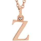 14K Gold Lowercase Letter Initial Necklace - Cailin's