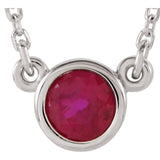 Sterling Silver Bezel Gemstone Necklace - Cailin's