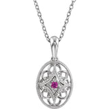 Sterling Silver Filigree Gemstone Necklace - Cailin's