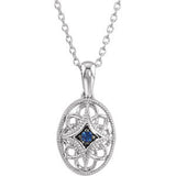 Sterling Silver Filigree Gemstone Necklace - Cailin's