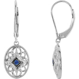 Sterling Silver Filigree Gemstone Leverback Earrings - Cailins | Fine Jewelry + Gifts