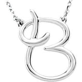 Sterling Silver Script Letter Initial Name Necklace - Cailin's