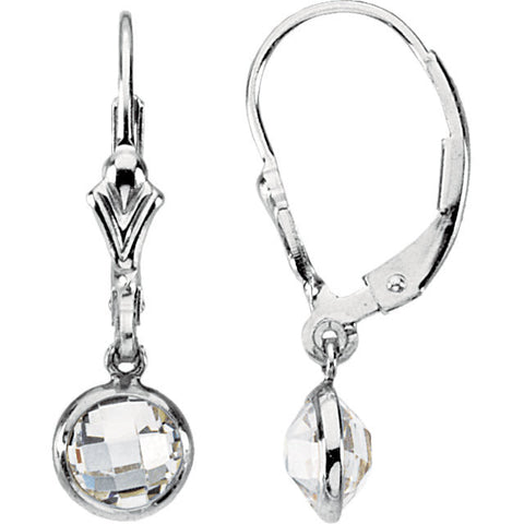 Sterling Silver CZ Leaverback Earrings - Cailins | Fine Jewelry + Gifts