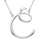 Sterling Silver Script Letter Initial Name Necklace - Cailin's