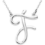 Sterling Silver Script Letter Initial Name Necklace - Cailin's