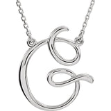 Sterling Silver Script Letter Initial Name Necklace - Cailin's