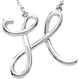 Sterling Silver Script Letter Initial Name Necklace - Cailin's