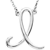 Sterling Silver Script Letter Initial Name Necklace - Cailin's