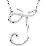 Sterling Silver Script Letter Initial Name Necklace - Cailin's