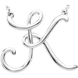 Sterling Silver Script Letter Initial Name Necklace - Cailin's