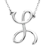 Sterling Silver Script Letter Initial Name Necklace - Cailin's